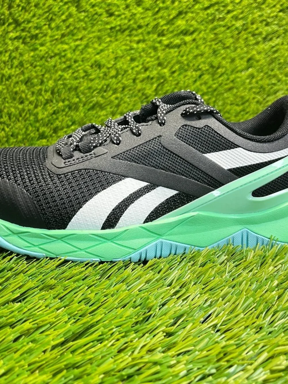 Reebok Nanoflex TR Womens Size 5W Black‎ Green Composite Toe Safety Work Shoes